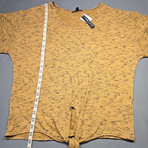 A+A Collection Brown Stone Knit Shirt NEW Stretch Knit 3/4 Sleeve V-Neck Women L - Picture 8 of 10